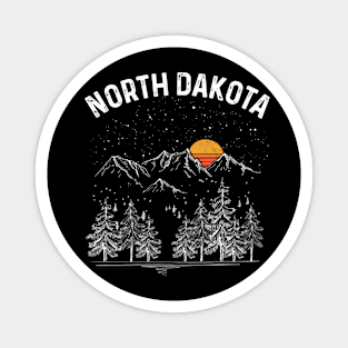 Vintage Retro North Dakota State Magnet
